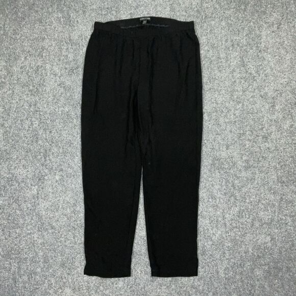 Eileen Fisher Pants Womens Size XS Black Pull On Silk Party Date - Picture 1 of 10